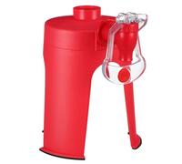 Gadpiparty Distributeur de Boissons à Robinet Inversé pour Bouteilles Plastiques Réservoir à Soda Réutilisable avec Système Anti-flatulence Rouge