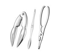 Gadpiparty Ensemble 3 Pièces D'aiguilles et Pinces à Crabes en Acier Inoxydable Poignée Confortable pour Ouvrir Facilement Crabes Argenté