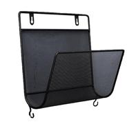 Gadpiparty Étagère Murale à Magazines en Fer Noir Nordique Créative | Treillis Courbé, Petits Crochets Intégrés, Structure Rigide, pour Salon et Bureau, Rangement Mural Discret