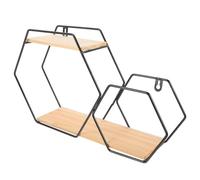 Gadpiparty Étagère Murale Décorative en Fer et Bois, Noire, Style Moderne | Installation Rapide sans Perçage, Effet Visuel Contemporain, Rangement Mural Discret, pour Bougies et Livres
