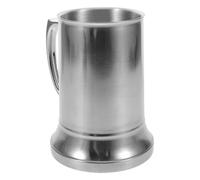 Gadpiparty Fête Bière Chopes à Bière en Acier Inoxydable 450ml Anse | Double Paroi, Base Renforcée, Protection Thermique, Nettoyage Facile, Usage Maison et Bar, Argenté