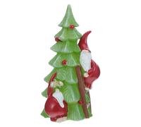 Gadpiparty Figurine Lumineuse de Père Noël Grimpant en Résine, Vert, LED, Compacte, Décoration de Table de Noël pour Bureaux et Tables