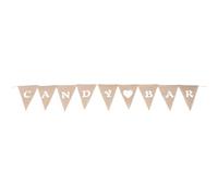 Gadpiparty Guirlande Drapeaux de Jute Cœur de 2,8m Toile Pièces en 9 Fanions Triangulaires Rustiques pour Décoration D'événements Traditionnels en Extérieur