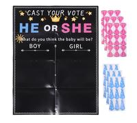Gadpiparty Kit D'articles de Fête pour Annonce du Genre Autocollants de Vote Interactifs en Papier et Accessoires Résistants pour Fête de Découverte du