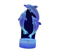 Gadpiparty Lampe LED 3d Dauphin Décorative à Changement de Couleur Fonction Tactile en Abs pour Chambre et Salon
