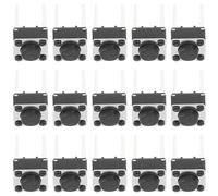 Gadpiparty Lot de 100 Boutons Tactiles pour Pcb, Interrupteurs à Deux Pieds en Plastique, Faciles à Installer et Remplacer, pour Applications Industrielles et Électroniques