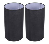 Gadpiparty Lot de 2 Abat-jours Cylindriques en Toile de Lin Noire, Petit Accessoire pour Applique Murale, Abat-jour Tambour Détachable Compatible Lampe D'intérieur, Style Rétro