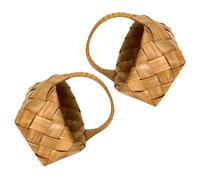 Gadpiparty Lot de 2 mini paniers à fleurs en bois tissés à la main avec résistance à l'usure pour les fêtes et les familles