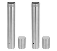 Gadpiparty Lot de 2 porte-documents ronds en acier inoxydable cylindrique pour certificat de naissance - Pour voyage et organisation de bureau - 30 x 2,8 x 2,8 cm