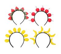 Gadpiparty Lot de 4 bandeaux à fruits, banane, fraise, mangue, accessoires pour cheveux, thème alimentaire, accessoires pour déguisements d'Halloween et de Noël