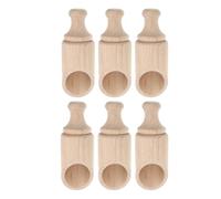 Gadpiparty Lot de 6 Mini-cuillères en Bois Ergonomiques pour Poudre de Lait et Sels de Bain, Manches Confortables, Bords Lisses, pour Usage Domestique