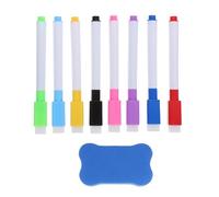 Gadpiparty Lot de 8 Marqueurs Effaçables pour Tableau Blanc avec Gomme Intégrée, Écriture Lisse et Effaçage Facile, Plastique Solide pour Bureau et Réunions Couleur Couleur Aléatoire