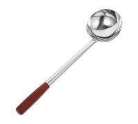 Gadpiparty Louche à Wok Cuillère de Service en Acier Inoxydable, Manche en Bois, Argenté, Ergonomique, pour Table à Manger et Restaurant