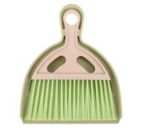 Gadpiparty Mini Balai et Pelle en Plastique Vert, Ensemble Compact pour Nettoyage Silencieux de Bureau et Chambre, Outil Portable pour Balayage de Poussière et Miette
