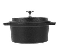Gadpiparty Mini Cocotte Résistante Chaleur avec Couvercle en Fonte Noire pour Cuisson de Lait et Nouilles Instantanées Cuisine