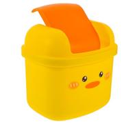 Gadpiparty Mini Poubelle de Bureau Compacte en Plastique Facile à Nettoyer, Design Original pour Chambre ou Salon, Corbeille de Table Jaune Créative