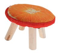 Gadpiparty Mini Tabouret Orange en Bois Massif et Tissu Antidérapant | Forme Champignon, Format Compact et Portable, pour Chaussures et Pieds, Salon D’entrée