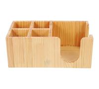 Gadpiparty Organisateur Café en Bois à 5 Compartiments pour Rangement de Gobelets, Cuillères, Pailles et Sachets, Cuisine, Bar ou Boutique de Thé