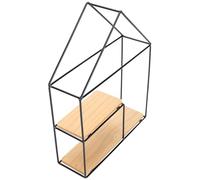 Gadpiparty Organisateur D'étagère Murale en Fer et Bois Foncé, Étagère de Rangement Légère sans Odeur pour Salon Cuisine Style Nordique