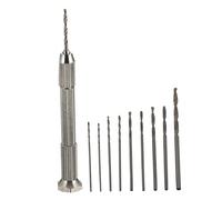 Gadpiparty Perceuse Manuelle de Précision avec 11 Forets en Acier, Mini Outil Rotatif pour Modélisme et Travail du Bois, Compact et Léger, Bricolage de Précision, Coffret Complet pour Usage