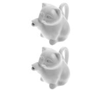 Gadpiparty Pichet à Lait en Céramique Blanc 2 Pièces de Chat 50ml, Design Pratique et Décoratif, pour Salons de Dessert et Lieux de Restauration