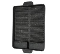 Gadpiparty Plaque de Cuisson Antiadhésive Noire Portable en Alliage D'aluminium Encoches Anti-fuite D'huile Légère et Pratique, pour Barbecue Extérieur, Camping et Usage Ménager