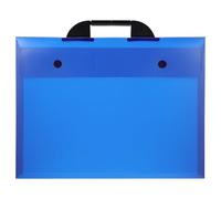 Gadpiparty Pochette de Rangement A3 Transparente Bleue pour Œuvres d'art, Paquet à Main Portable en Plastique Solide, Grand Portfolio Léger pour Stockage et Transport de Dessins et Affiches