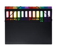 Gadpiparty Porte-documents Organiseur de Fichiers Accordéon Compartiments Colorés Multi-niveaux A4 en Plastique Noir Dossier de Reliure pour Rangement Administratif et Classement Bureau