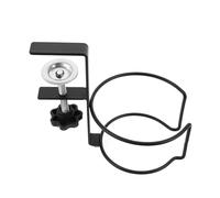 Gadpiparty Porte-gobelet de Bureau Réglable en Acier au Carbone Noir, Support Latéral pour Tasse et Boisson, Accès Rapide et Nettoyage Simple pour Poste de Travail au Bureau