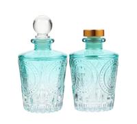 Gadpiparty Pot D'aromathérapie en Verre Vert 2 Pcs, Flacon Diffuseur Parfum Pratique et Sécurisé, Design Chic pour Parfums D'intérieur et Ambiance Relaxante