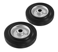 Gadpiparty Roue de Rechange pour Chariot à Main 2pcs en Caoutchouc Noir Jante Galvanisée, Installation Simple et Direction Flexible pour Chariot Utilitaire