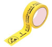 Gadpiparty Rouleau D'autocollants pour Ruban de Sécurité Esd Autocollant D'avertissement Jaune Adhésif Facile à Coller pour Emballage et Laboratoires en Extérieur