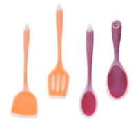 Gadpiparty Set D'ustensiles Cuisine en Silicone Résistant la Chaleur 4 Pièces Cuillère à Trous, Louche et Spatules Antiadhésives pour Cuisson Rapide et Saine Couleur Couleur Aléatoire
