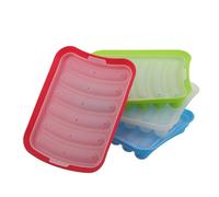 Gadpiparty Silicone Boîte à Saucisses Compacte Réutilisable, 4 Pièces | Récipient Léger pour Goûter, Usage Bureau et Lunchbox, Adapté aux Garçon et Filles, Format Pratique