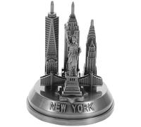Gadpiparty Statues Décoratives en Métal Argenté Vintage pour Home Decor, Modèle de Tour Emblématique et Silhouette Ville de New York, pour Bibliothèque ou Meuble Metal