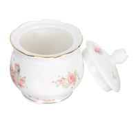 Gadpiparty Sucrier Cubique en Céramique Blanche Couvercle, Pot Multifonction Réutilisable pour Thé et Sirop, pour Restaurants Cuisine Raffinée