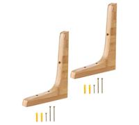 Gadpiparty Support d'étagère en bambou 2 pièces Support d'étagère murale triangulaire Supports perforés pour fixation de cloisons, panneaux muraux et supports à fleurs pour bureaux et salons