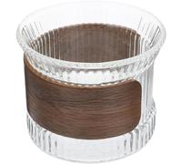 Gadpiparty Tasse à Café Bord Lisse avec Anneau en Bois en Verre Isolant Design Élégant, Pratique Usage Quotidien Petit-déjeuner