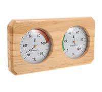 Gadpiparty Thermomètre et Gain de Place en Bois pour Sauna Mural Hygromètre Beige Mesure Précise Instantanée, Installation Horizontale Dimensions 25,5x13,5 Cm et Spa