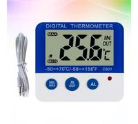 Gadpiparty Thermomètre Numérique Alarme de Température Haute et Basse C601 Matériau Abs Mode Intérieur et Extérieur Cuisine et Réfrigérateur