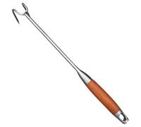 Gadpiparty Ustensile Cuisine Robuste pour Retourner la Viande en Acier Inoxydable Crochet à Viande Poignée en Bois pour Barbecue Lors de Fêtes Cuisine