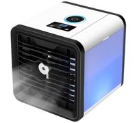 Gadpiparty Ventilateur de Refroidissement D'air Portable Multi-usage 600ml Vacances, Mini Refroidisseur D'air Abs Fonction Humidification pour Maison et Voiture