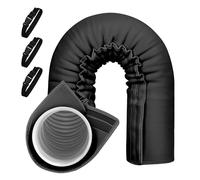 GAESHOW Manchon isolant pour tuyau CA, cache-tuyau climatiseur portable avec 3 sangles réglables, gaine isolante pour tuyaux d'échappement de 12,7 cm et 15 cm de diamètre (1, noir)