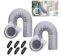 GAESHOW Manchon isolant pour tuyau CA, cache-tuyau climatiseur portable avec 3 sangles réglables, gaine isolante pour tuyaux d'échappement de 12,7 cm et 15 cm de diamètre (2, gris)