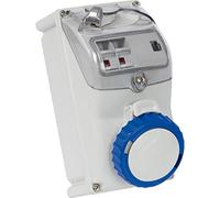 gaestopas key-block - Prise murale interrupteur 2 pôles + terre 16 A 6 h/s IP67 avec fusible Bleu