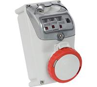 gaestopas key-block - Prise murale interrupteur 3 pôles + neutre + terre 16 A 6 h/s IP67 avec fusible Rouge