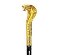 GAGIFT WORLD Tige en métal avec poignée en plastique serpent - Barre égyptienne pour costume de pharaon Cléopâtre - Accessoire de cosplay fascinant pour Halloween (doré vintage)