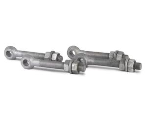 GAH-Alberts 410995 417284 Lot de 2 vis à œil avec accessoires pour charnières de portail Galvanisé à chaud Filetage M20 Longueur 150 mm