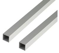 GAH-Alberts 497699 471668 Lot de 2 tubes carrés en aluminium anodisé argenté 1000 x 40 x 40 mm