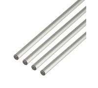 Alberts 498030 Barre ronde, aluminium, anodisé couleur argent, 1000 x 12 mm, 4 pièces